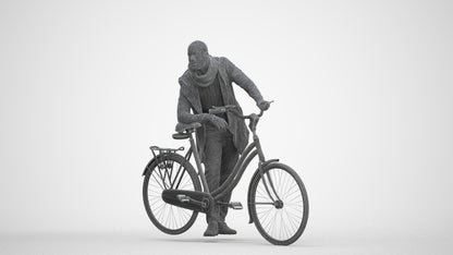 photogrammetry 3D man casual cycling, realistic human model archviz FBX, three-quarter front view render