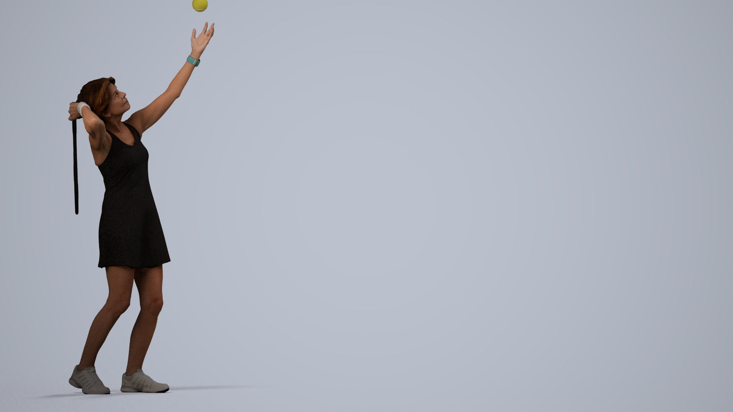 3D scanned woman sport, photorealistic archviz people for Enscape and SketchUp, side view render