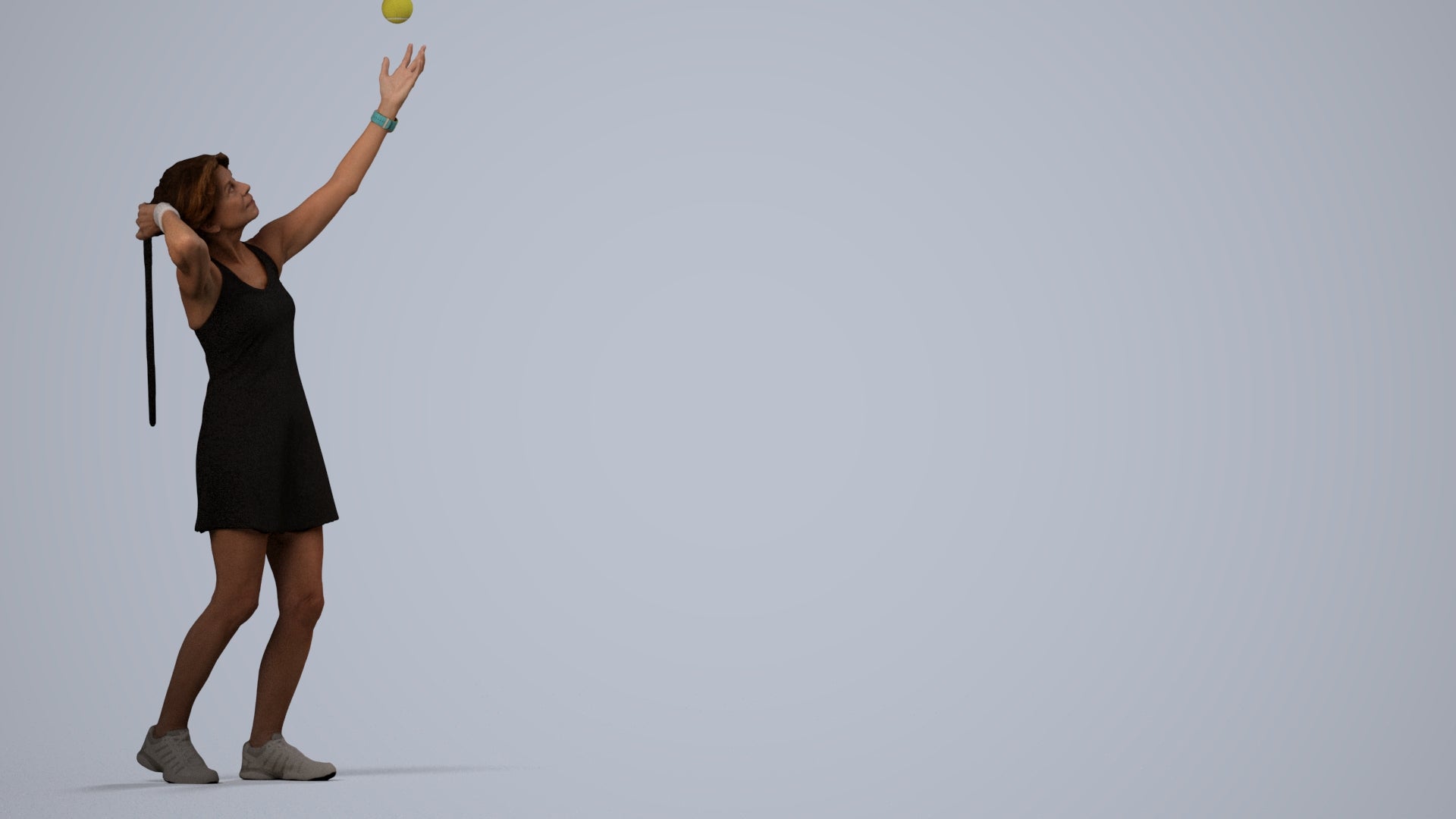 3D scanned woman sport, photorealistic archviz people for Enscape and SketchUp, side view render