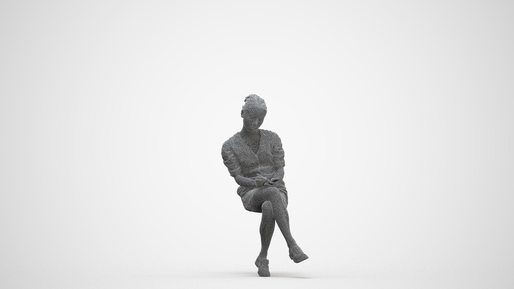 photogrammetry 3D woman business, realistic human model archviz FBX, three-quarter front view render