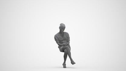 photogrammetry 3D woman business, realistic human model archviz FBX, three-quarter front view render