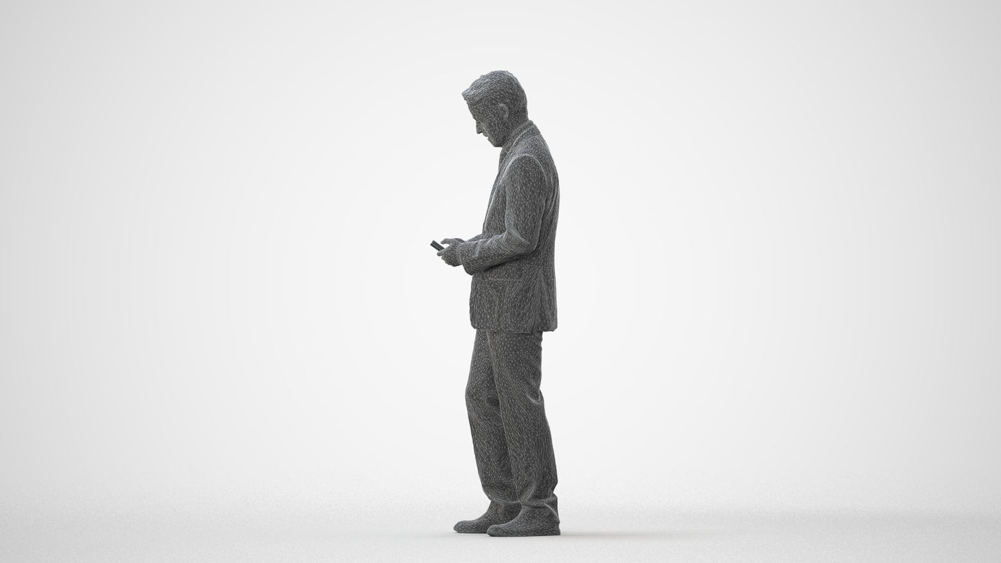 3D people model man business, scanned human for 3ds Max rendering, square thumbnail