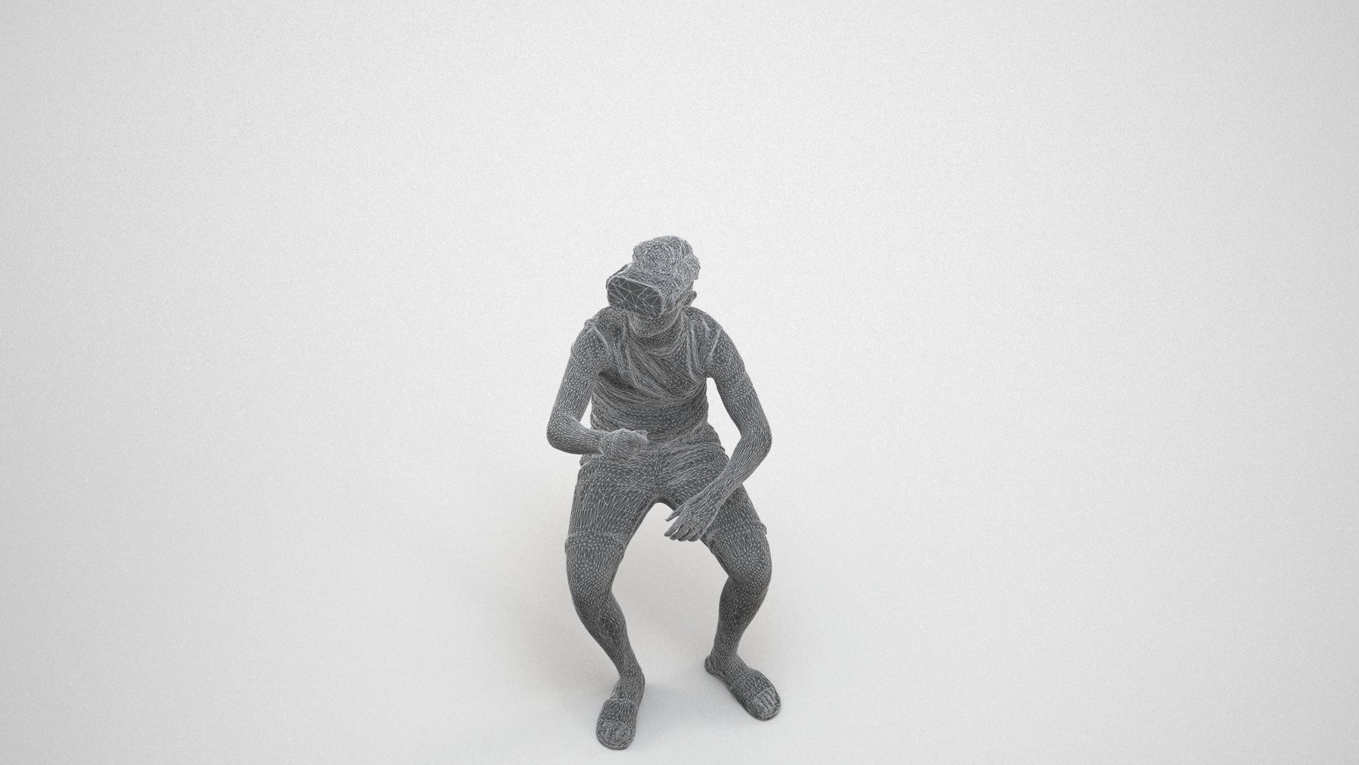 3D people model boy casual kids, scanned human for 3ds Max rendering, wireframe three-quarter view