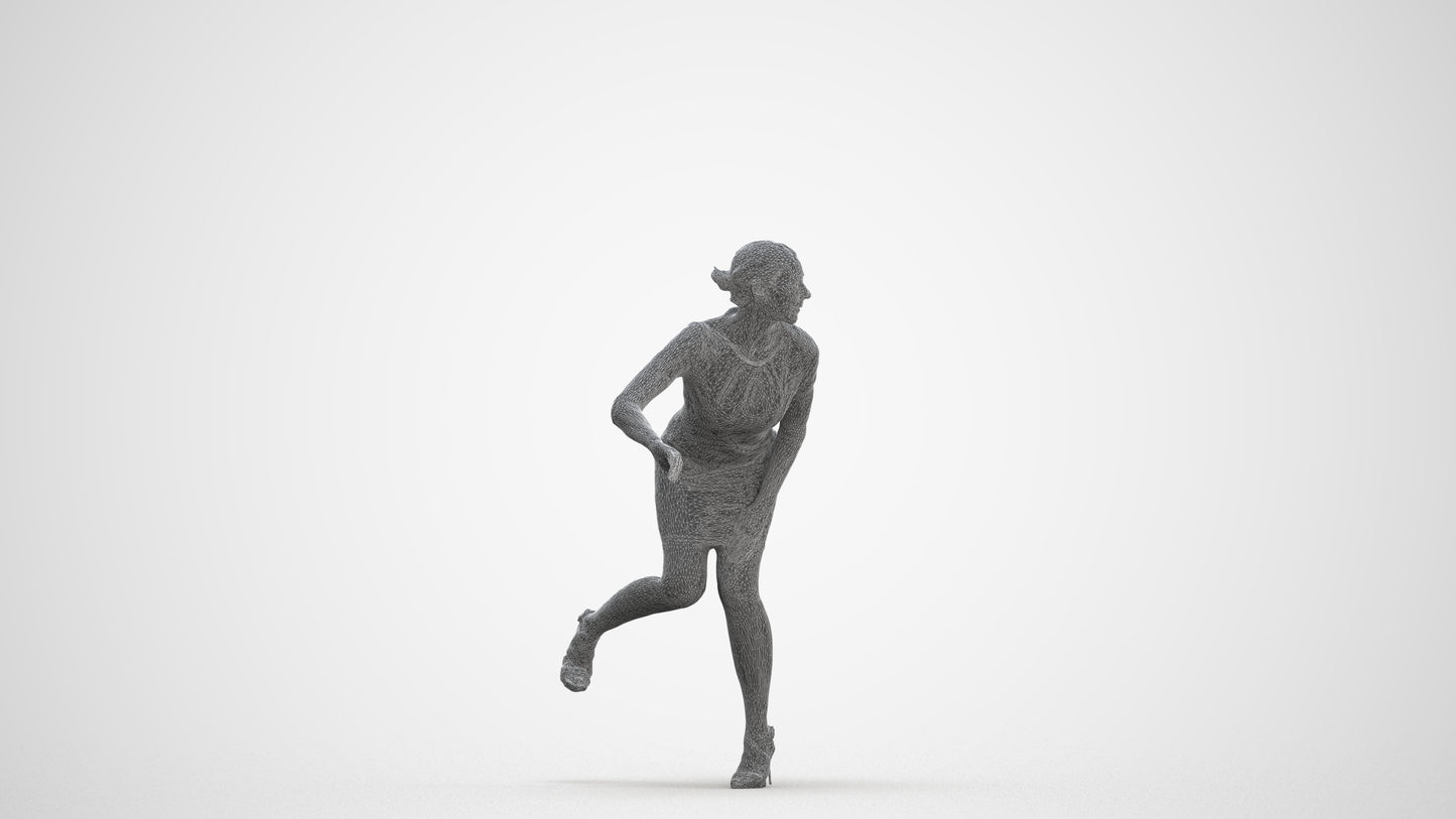 realistic 3D people woman business driving, render-ready for V-Ray and Corona, FBX OBJ, three-quarter front view render