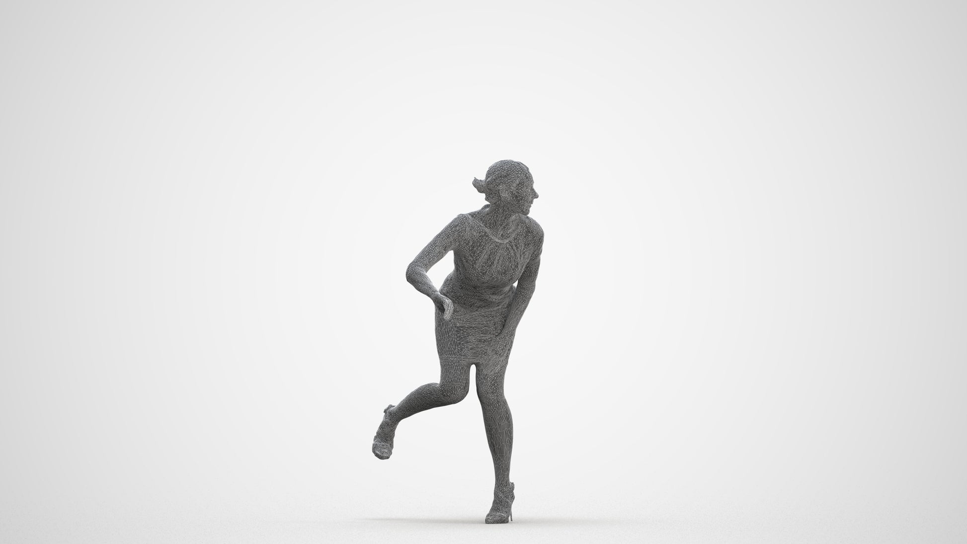 realistic 3D people woman business driving, render-ready for V-Ray and Corona, FBX OBJ, three-quarter front view render