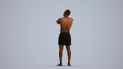 realistic 3D people man pool, render-ready for V-Ray and Corona, FBX OBJ, front view render