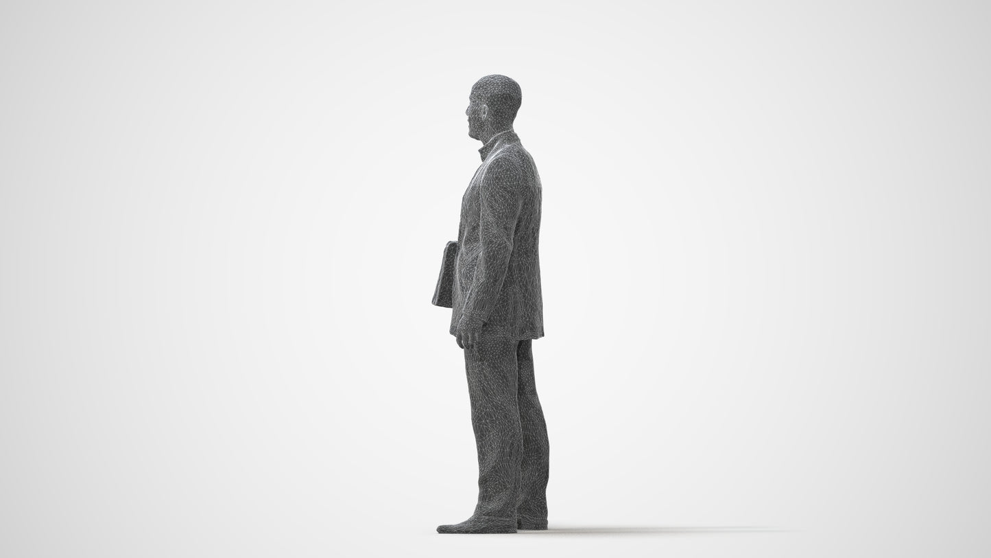 3D people model man business, scanned human for 3ds Max rendering, square thumbnail