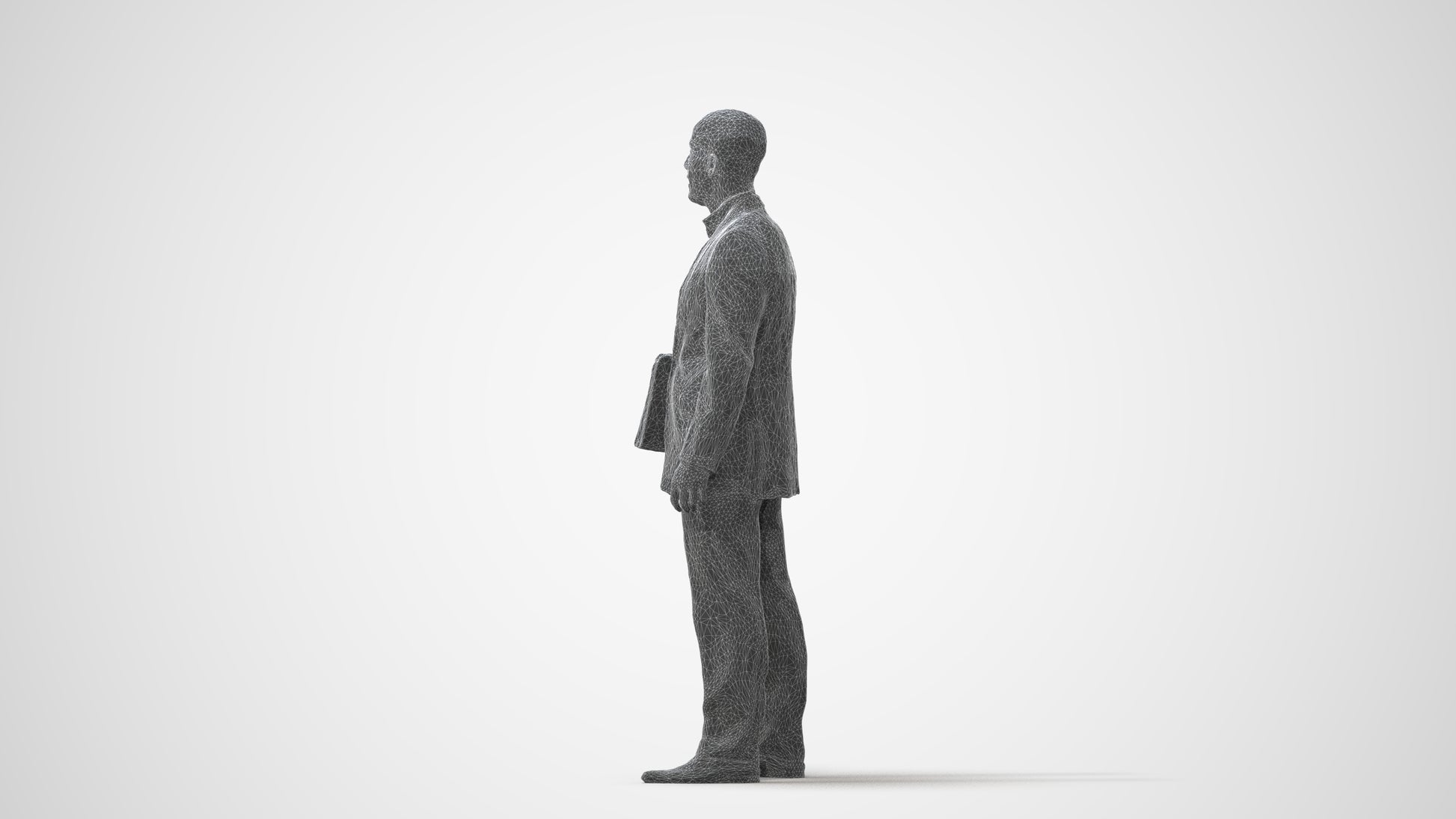 3D people model man business, scanned human for 3ds Max rendering, square thumbnail