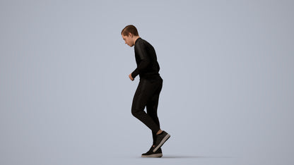3D scanned boy sport casual, photorealistic archviz people for Enscape and SketchUp, three-quarter view render