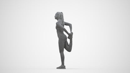 realistic 3D woman sport, scanned archviz people for Blender and 3ds Max, wireframe back view