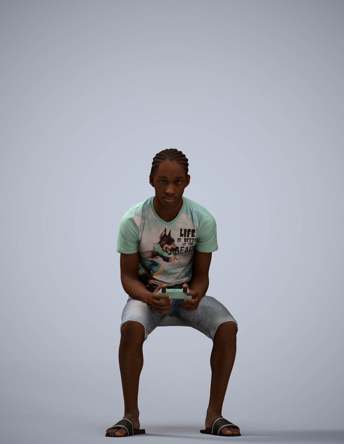 3D human model boy casual kids, photogrammetry scanned person for archviz
