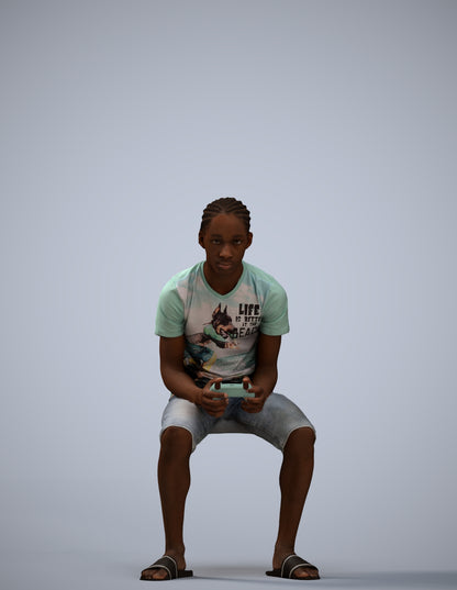 3D human model boy casual kids, photogrammetry scanned person for archviz