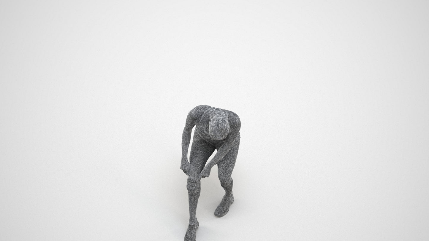 realistic 3D woman sport, scanned archviz people for Blender and 3ds Max, wireframe three-quarter view