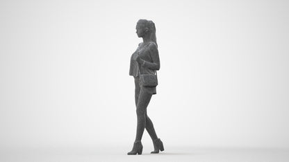 realistic 3D people girl casual walking, render-ready for V-Ray and Corona, FBX OBJ, square thumbnail