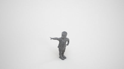 realistic 3D people boy casual kids, render-ready for V-Ray and Corona, FBX OBJ, wireframe three-quarter view