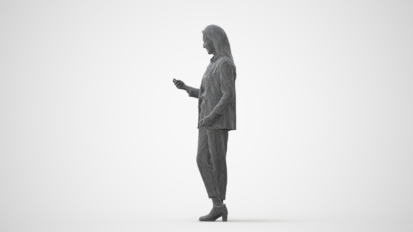 3D scanned woman business, photorealistic archviz people for Enscape and SketchUp, square thumbnail