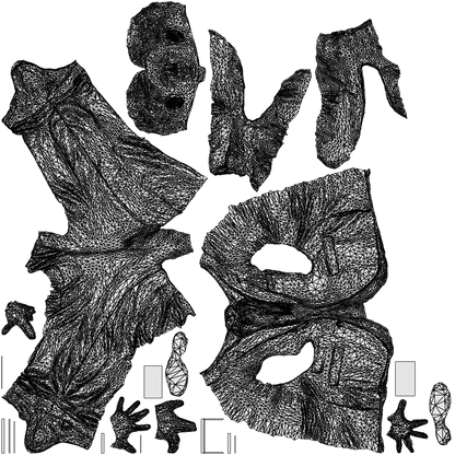 3D scanned man business, photorealistic archviz people for Enscape and SketchUp, wireframe top-down view