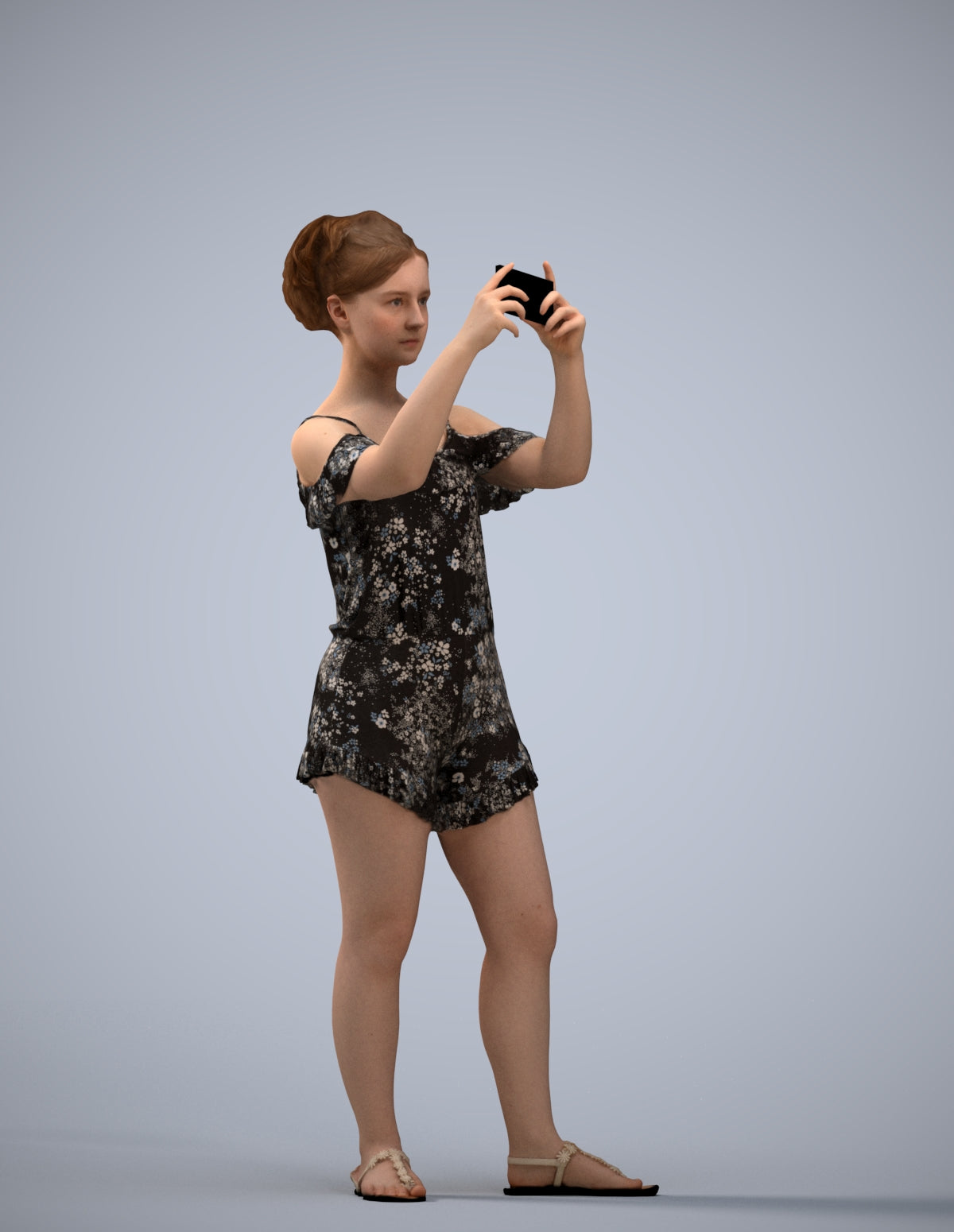 realistic 3D people girl casual kids, render-ready for V-Ray and Corona, FBX OBJ