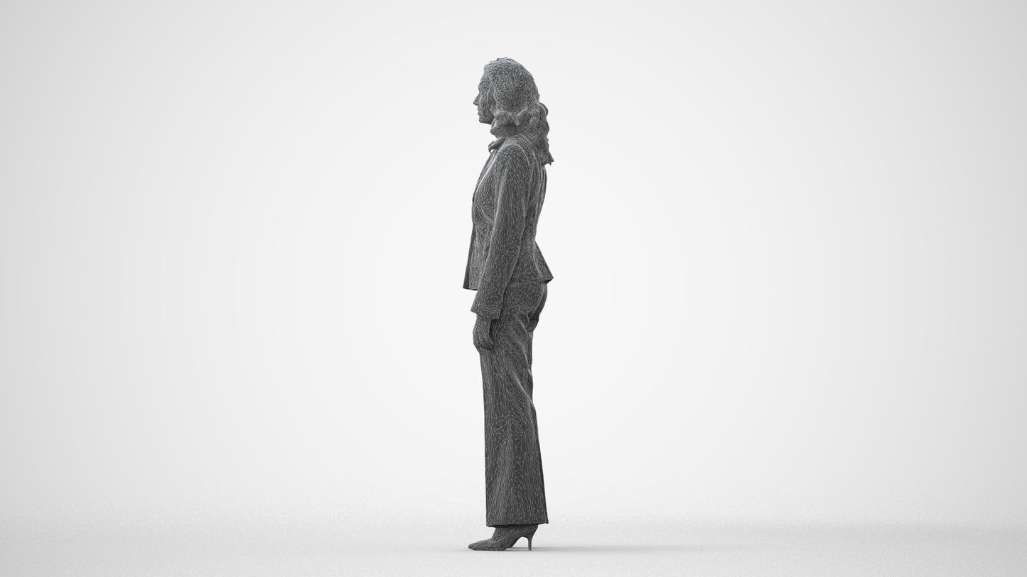 photogrammetry 3D woman business standing, realistic human model archviz FBX, square thumbnail