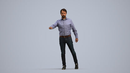 realistic 3D people man casual door, render-ready for V-Ray and Corona, FBX OBJ, standing pose render