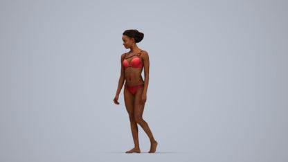 scanned 3D woman pool, photogrammetry people for Enscape and V-Ray, top-down view render