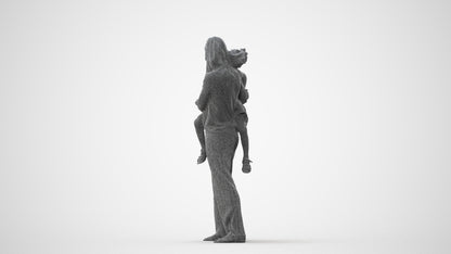 realistic 3D human girl casual kids, archviz people FBX OBJ for Blender, square thumbnail
