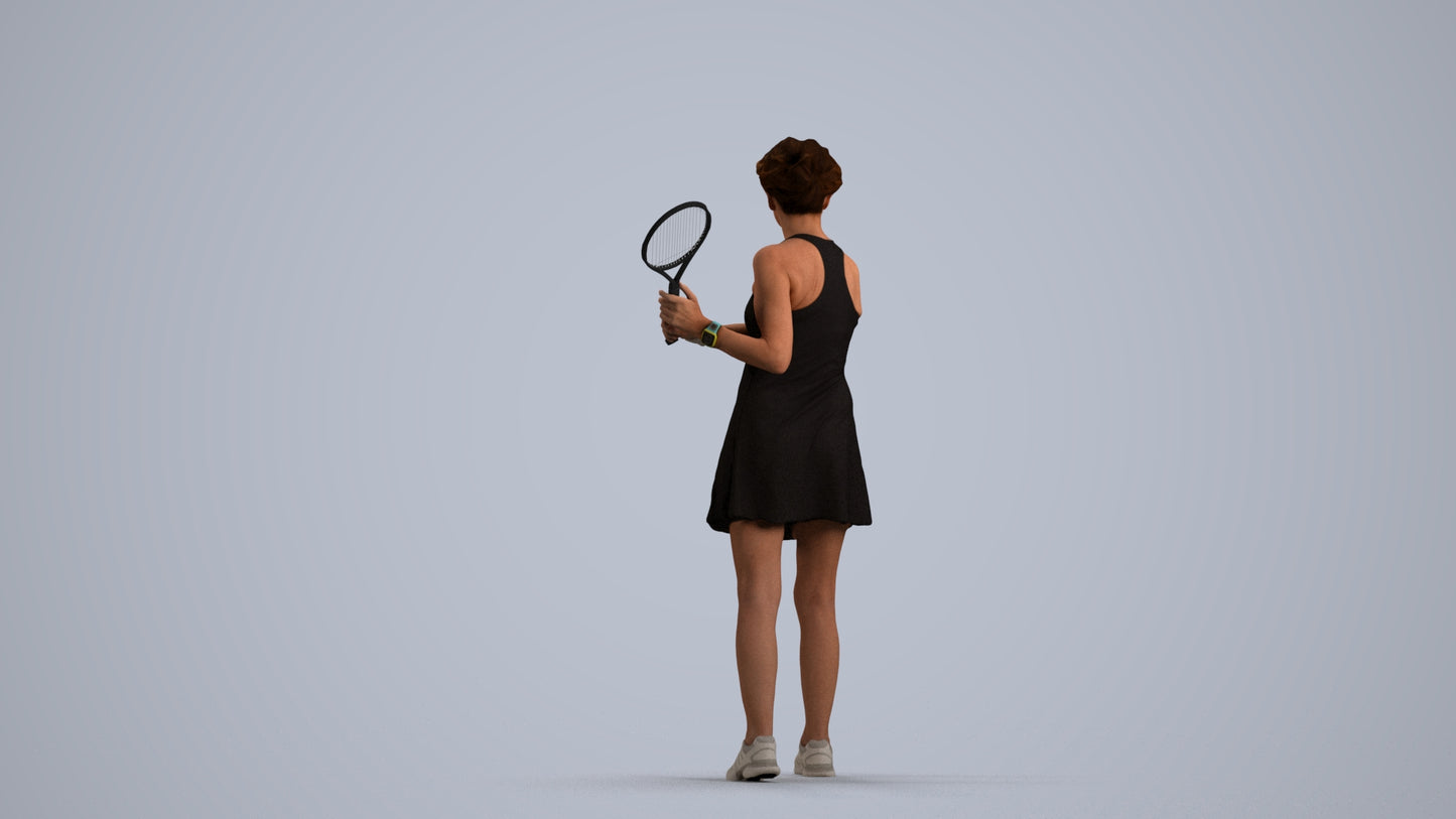 3D scanned woman sport, photorealistic archviz people for Enscape and SketchUp, front view render