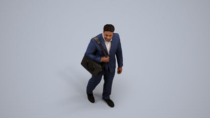 realistic 3D people man business, render-ready for V-Ray and Corona, FBX OBJ, back view render
