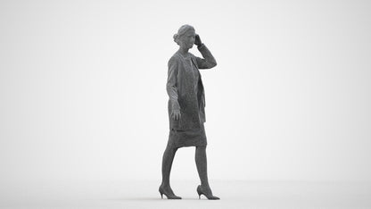 realistic 3D people woman casual couple, render-ready for V-Ray and Corona, FBX OBJ, wireframe side view