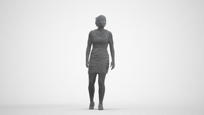 3D people model girl casual kids, scanned human for 3ds Max rendering, three-quarter front view render