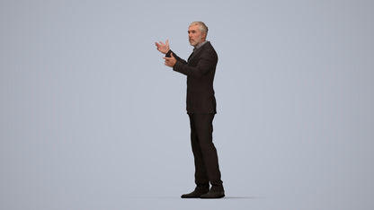 realistic 3D people man business, render-ready for V-Ray and Corona, FBX OBJ, top-down view render