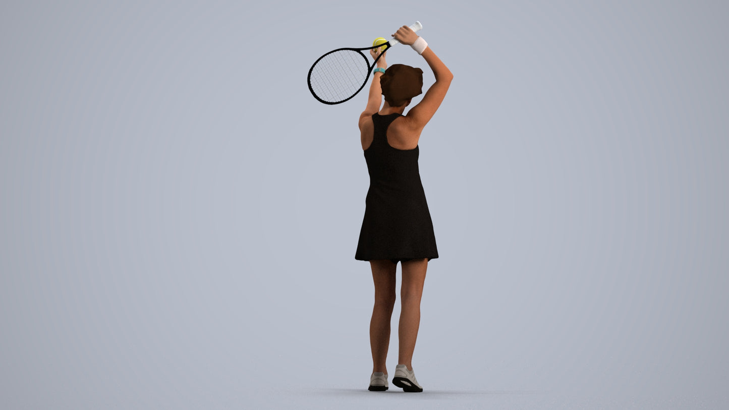 scanned 3D woman sport, photogrammetry people for Enscape and V-Ray, front view render
