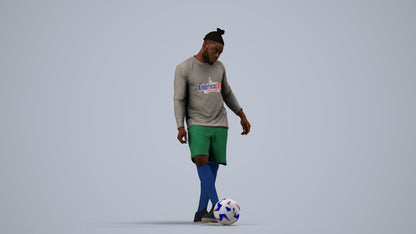 realistic 3D man sport, scanned archviz people for Blender and 3ds Max, side view render