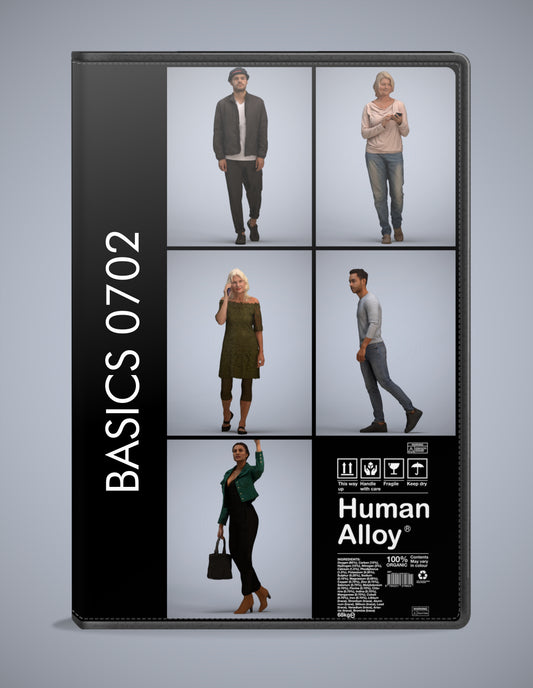 5 3D scanned people walking, photorealistic archviz pack for Enscape and SketchUp