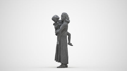 3D people model girl casual kids, scanned human for 3ds Max rendering, three-quarter front view render