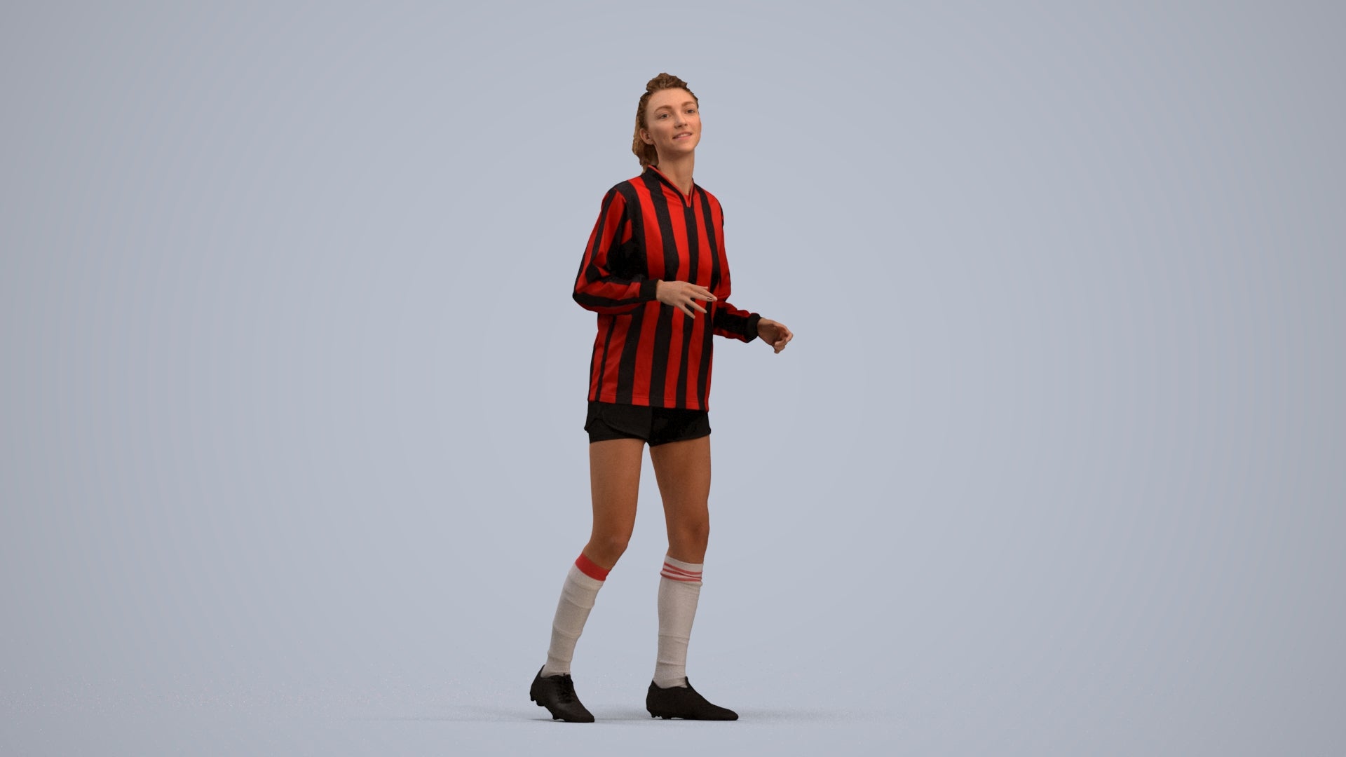 realistic 3D human woman sport, archviz people FBX OBJ for Blender, standing pose render