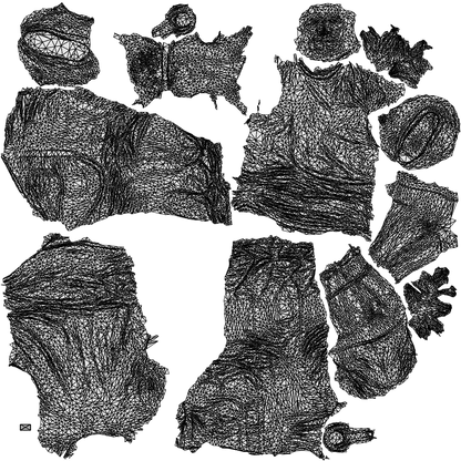 realistic 3D man casual standing, scanned archviz people for Blender and 3ds Max, wireframe top-down view