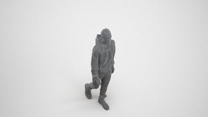 3D scanned boy kids casual, photorealistic archviz people for Enscape and SketchUp, wireframe three-quarter view