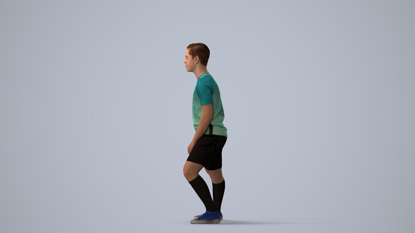 realistic 3D people boy sport, render-ready for V-Ray and Corona, FBX OBJ, three-quarter view render