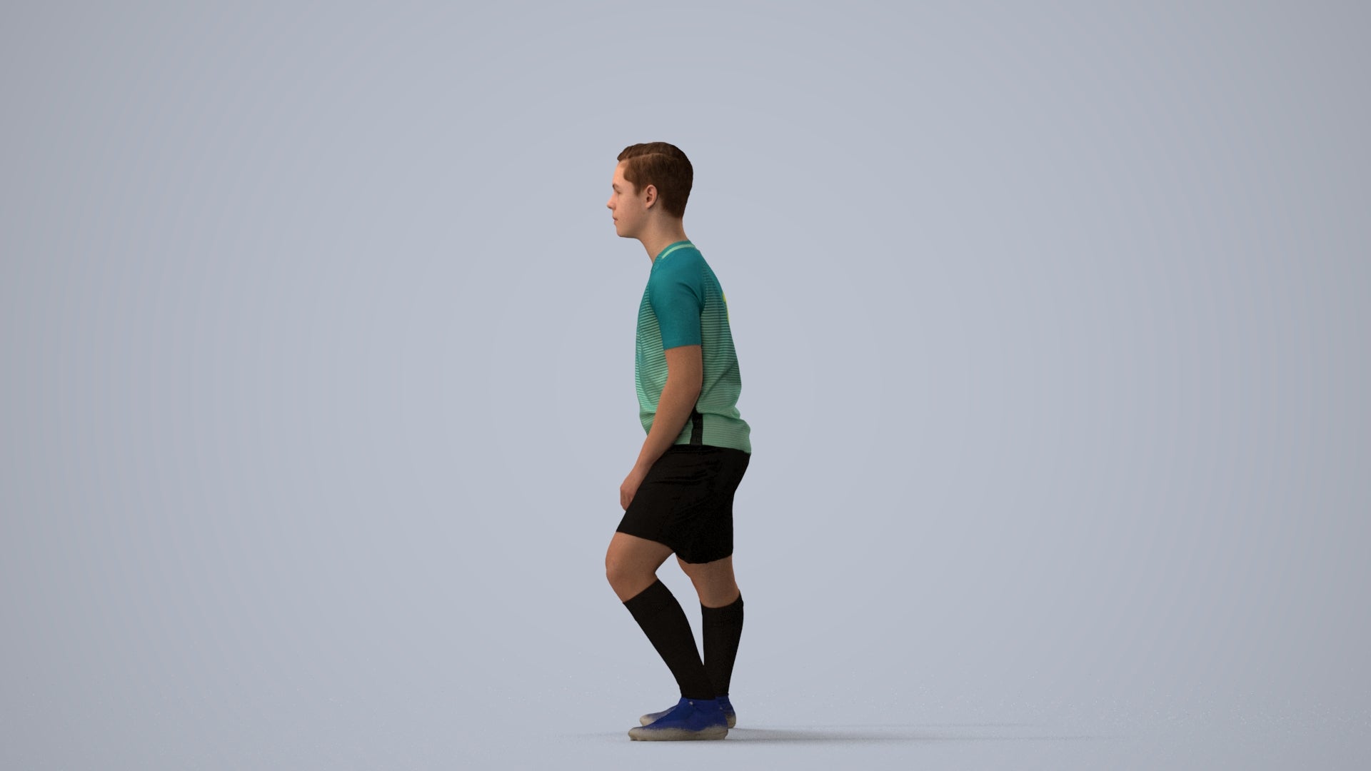realistic 3D people boy sport, render-ready for V-Ray and Corona, FBX OBJ, three-quarter view render