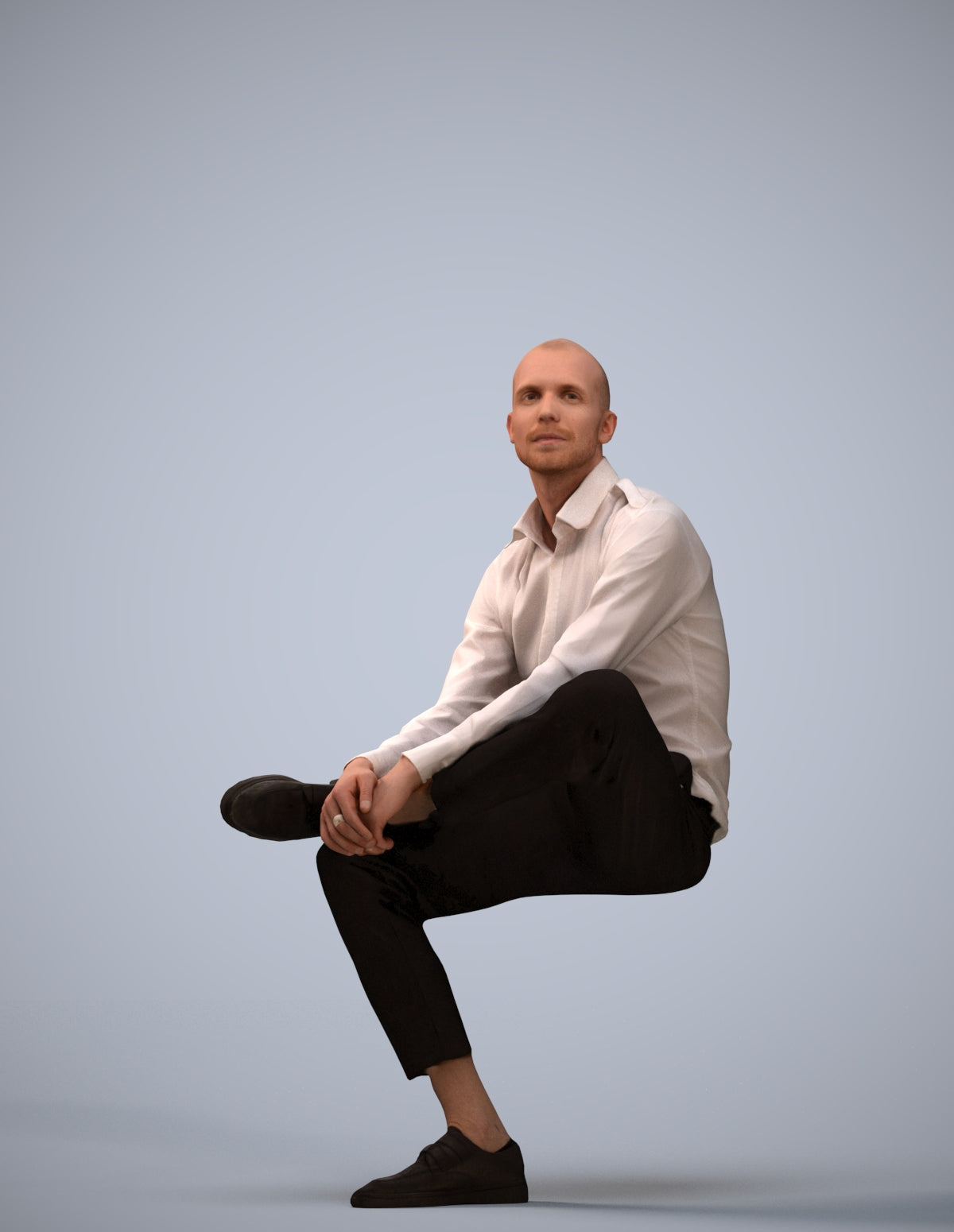 scanned 3D man business, photogrammetry people for Enscape and V-Ray