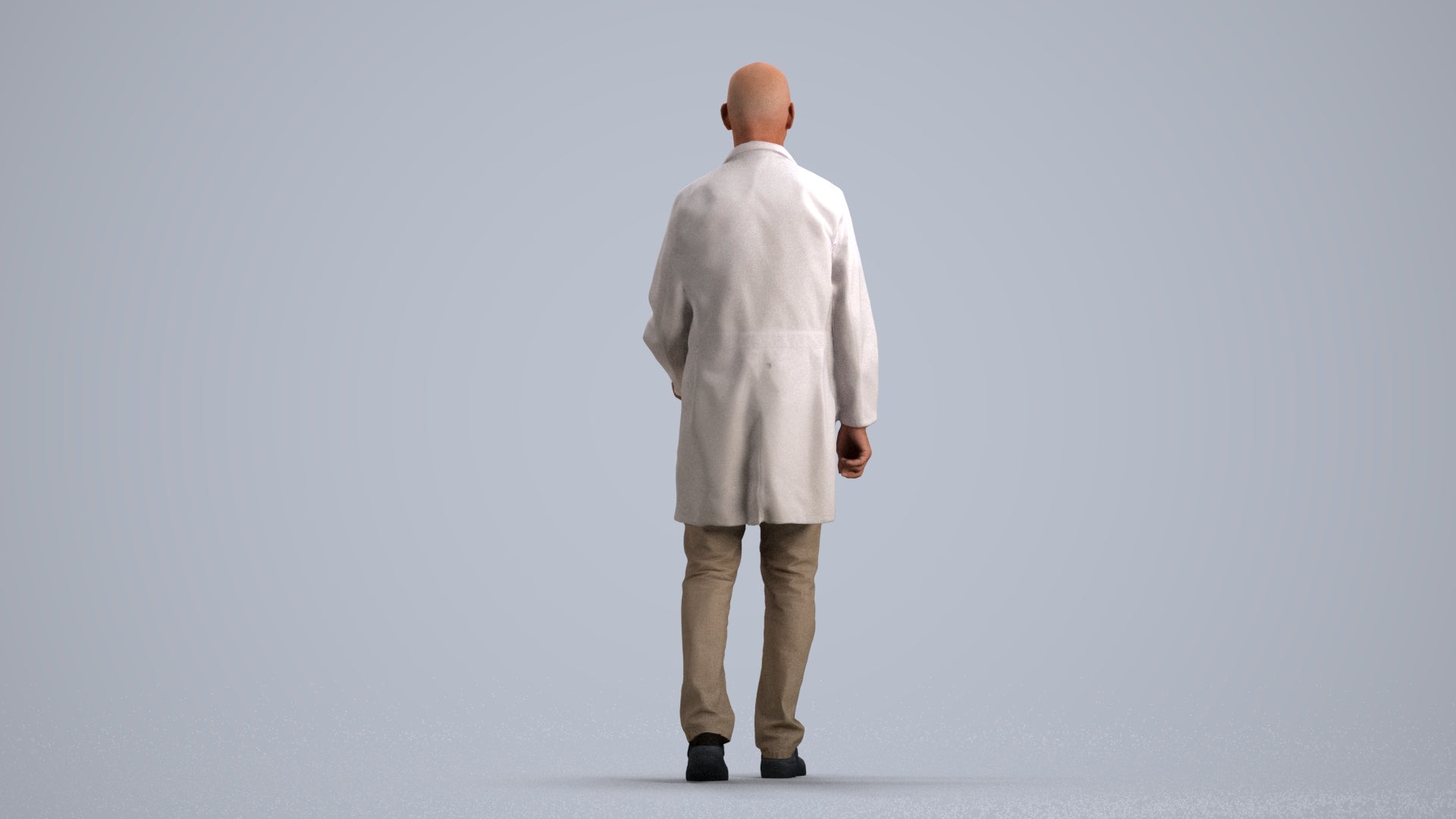 realistic 3D senior man medical, scanned archviz people for Blender and 3ds Max, front view render
