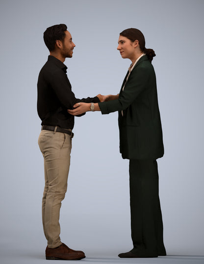 scanned 3D woman business, photogrammetry people for Enscape and V-Ray