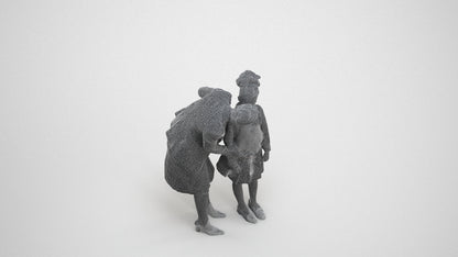3D people model boy kids, scanned human for 3ds Max rendering, wireframe three-quarter view
