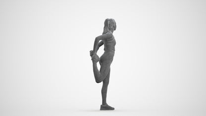 realistic 3D woman sport, scanned archviz people for Blender and 3ds Max, wireframe front view