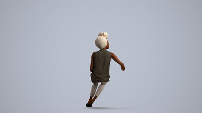 3D people model woman casual sitting, scanned human for 3ds Max rendering, front view render
