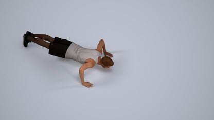 3D people model man sport, scanned human for 3ds Max rendering, back view render