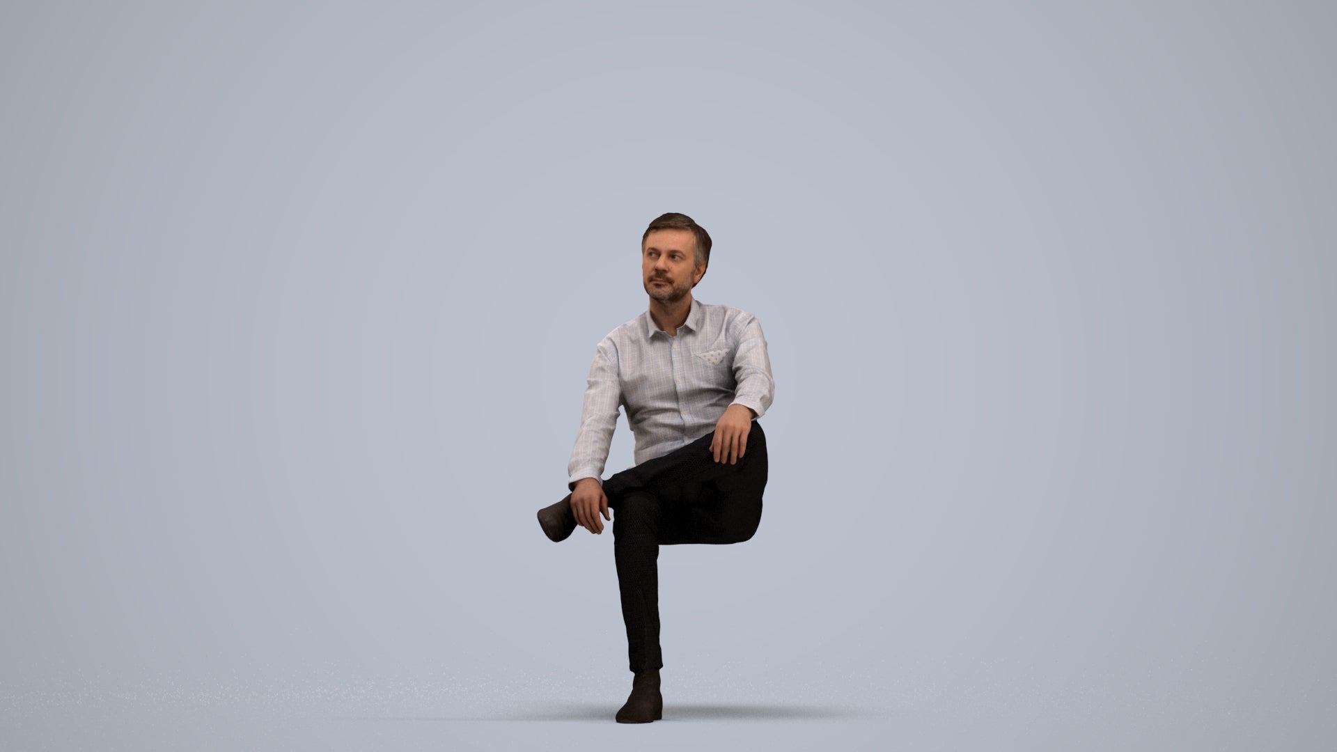 photogrammetry 3D man business, realistic human model archviz FBX, standing pose render