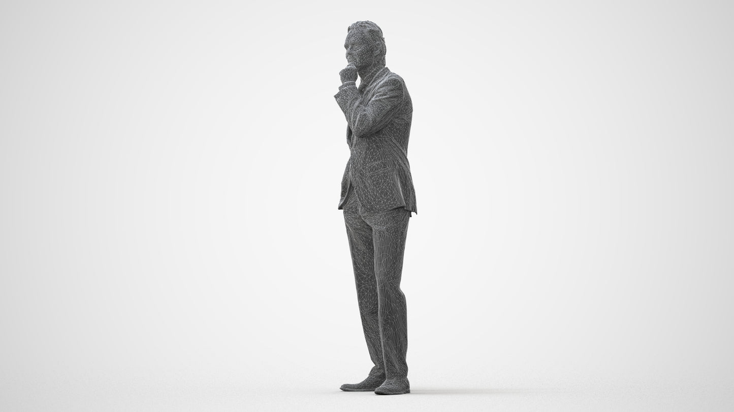 3D scanned man business, photorealistic archviz people for Enscape and SketchUp, square thumbnail