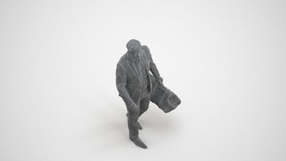 realistic 3D people man business walking, render-ready for V-Ray and Corona, FBX OBJ, wireframe three-quarter view